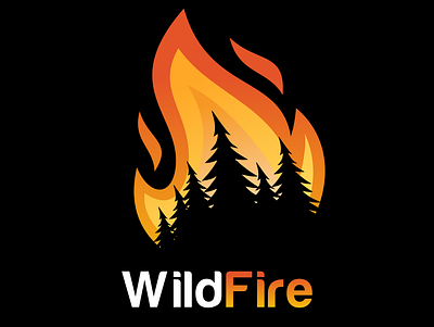 wild fire design fire illustrator logo pine tree vector