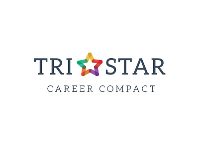 Tristar Career Compact Logo branding clean education iconic modern redesign refresh simple slab serif star symbol
