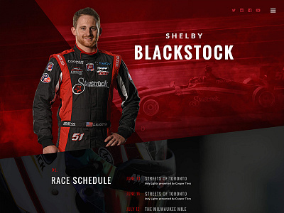 Shelby Blackstock Website angles branding clean dark website one page one page website one pager racing responsive speed web design