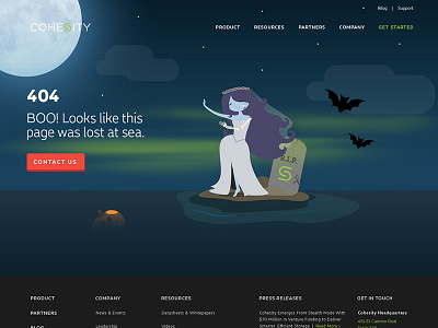 Cohesity themed 404 Page 404 branding creative design fun 404 pages halloween mascot themed website