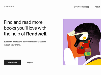 003 Daily UI- the landing page for a reading app daily ui landing page ui