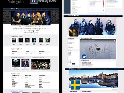 Book of Metal Project admin panel bookofmetal codeigniter concert lyric metal metal music music music album mysql portal portal design poster rock rock and roll rock music webdesign webflow website website design