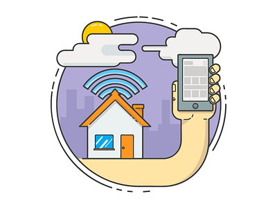 The Internet in Brazilian households house illustrator infographic smartphone