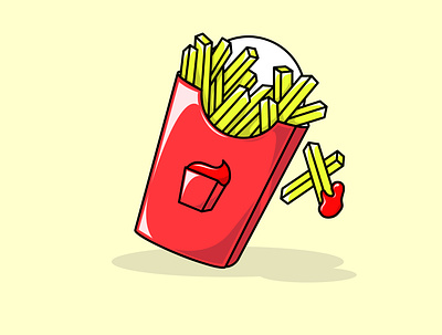 French Fries V.2 artsy cute design flat flat design food food illustration french fries funny gravity gravity falls illustration packaging sauce vector vector art vector illustration