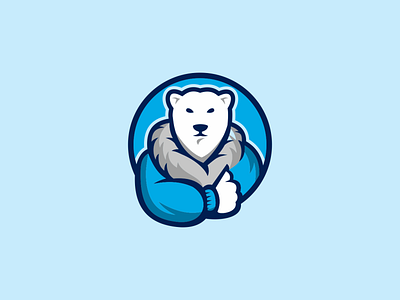 polar bears app design icon logo vector