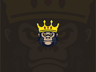 the king of gorillas app design icon logo vector