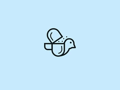capsule bird app design icon logo vector