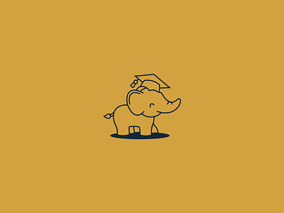 clever elephant app design icon logo vector