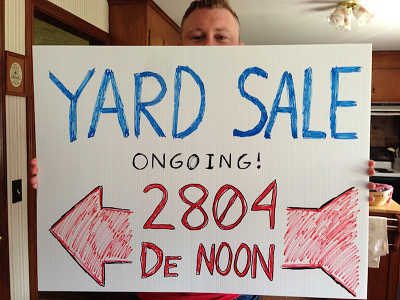 Yard Sale marker sign