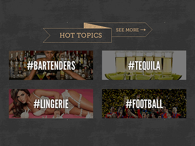 HOT TOPICS banner chalkboard league gothic museo slab tags