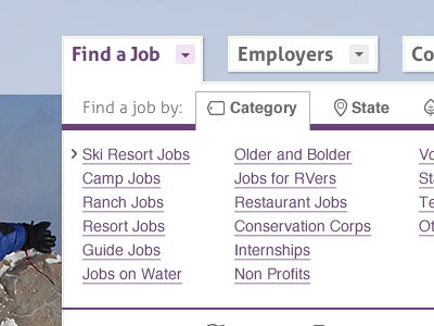 Find A Job aller geomicons navigation tab