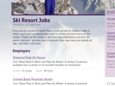 Ski Resort Jobs aller geomicons heading helvetica photo typography