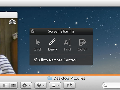 Screen Sharing Tools app hud icons mac osx panel