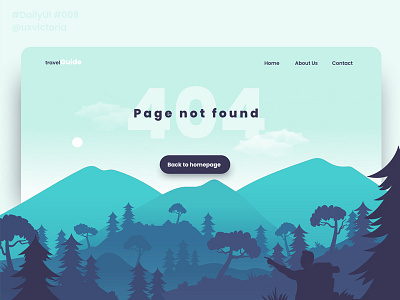 Daily UI :: 008 - 404 Page 100dayschallenge 404 blue conceptual dailyui design forest interfacedesign travel ui ux