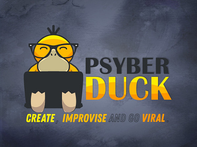 PsyberDuck Logo branding design illustration logo typography vector