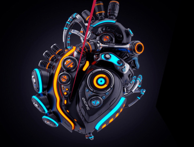 Robotic Heart cyberpunk robotics sci fi