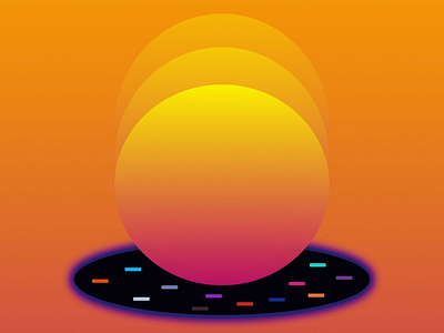 Orange Planet animated design astronomy