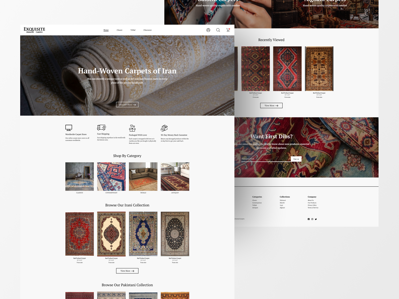 Landing Page for a Carpet Retail Store by Arsalan Humayun on Dribbble