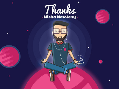 Hello Dribbble avatar character dribbble first illustration invite profile shot