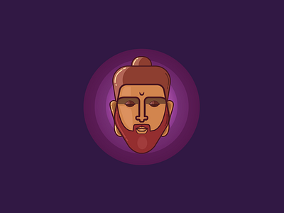 Beard Buddha beard buddha character head icon illustration life meditation