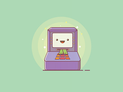 Cute happy ATM icon atm character icon illustration money stroke ui vector