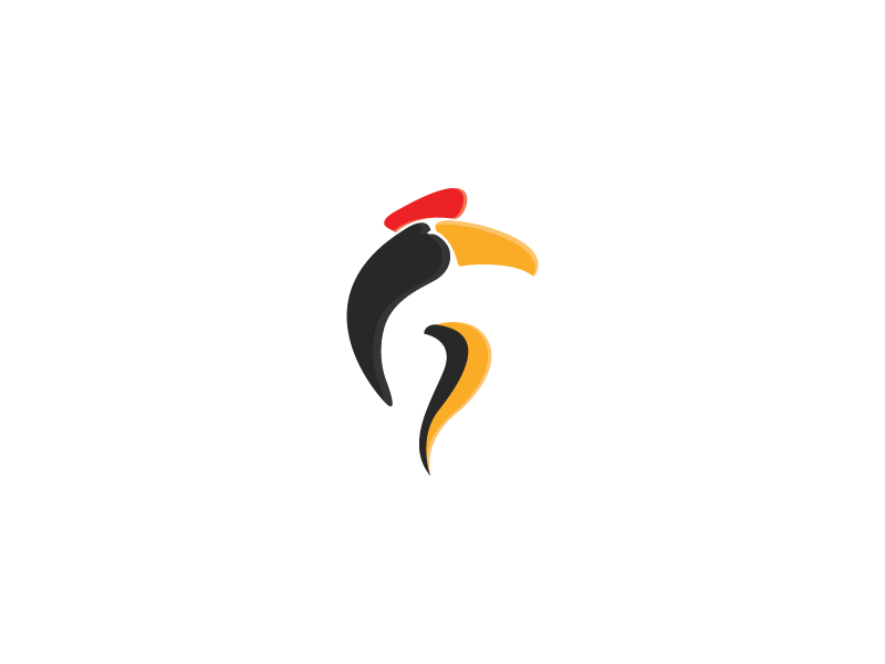 One continuous line drawing of cute great hornbill for company logo  identity. Large beak bird mascot concept for national conservation park  icon. Modern single line draw design vector illustration - Stock Image -