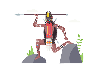 Tribe #2 character character design forest illustration plants tribe vector art weapons