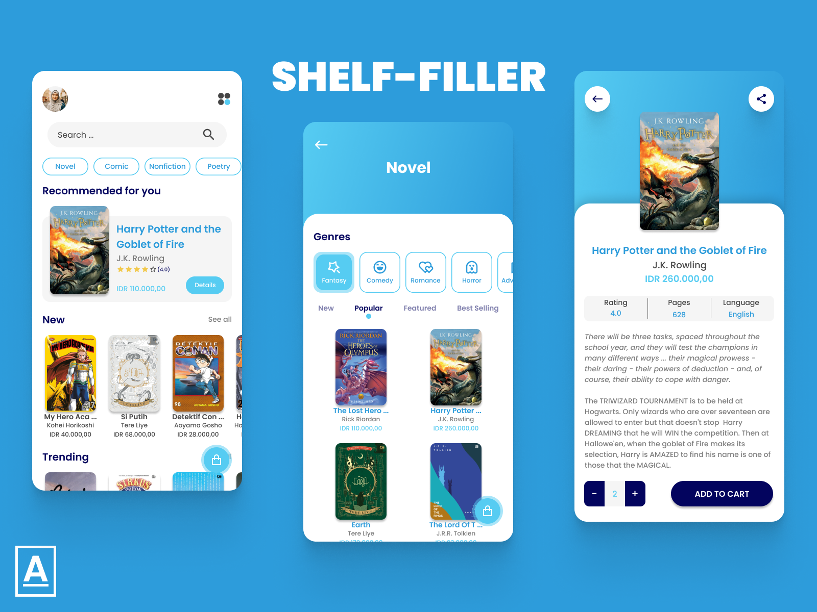 SHELFFILLER Bookstore App by Ayesha Azeema on Dribbble