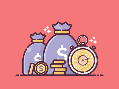Time is money adobe design flat graphicdesign illustration illustrator minimal vector