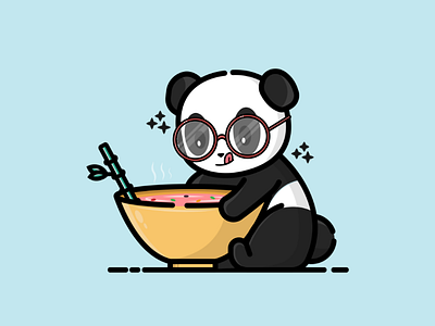 Panda adobe cartoon design flat graphicdesign illustration illustrator minimal pandas vector