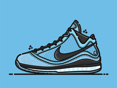 All Star LeBron 7 Retro adobe design flat graphicdesign illustration illustrator nike sneaker art sneaker illustration sneakers