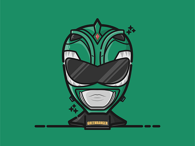 Green Ranger adobe cartoon design flat graphicdesign illustration illustrator minimal power rangers vector