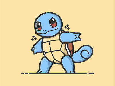 Squirtle adobe branding cartoon design flat graphicdesign illustration illustrator minimal pokemon pokemongo squirtle vector