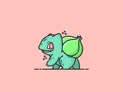 Bulbasaur adobe cartoon design flat graphicdesign illustration illustrator logo minimal vector