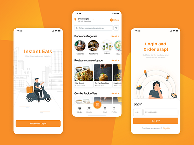 Food Delivery App - Instant Eats app design figma food ui