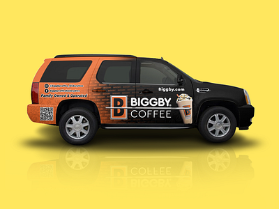 Coffee Car Wrap biggby car design car sticker car wrap coffee cup design illustration logo orange sticker design truck wrap unique van van wrap vector vehicle wrap vehiclewrap1