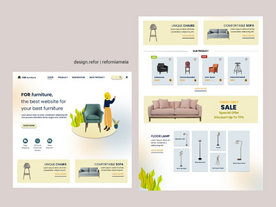 E-Commerce Furniture design e commerce furniture pastel color uiux website website design