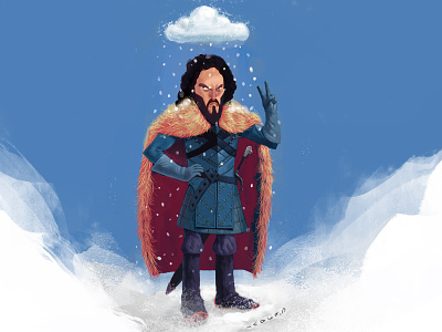 JonSnow cartoon character character design game of thrones illustration john snow
