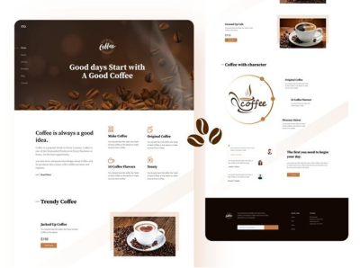 Coffee Landing Page branding design ui ux