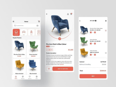 Furniture App app branding design ui ux