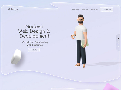 Glassmorphism for Web Studio branding design figma illustration landing page design landingpage logo protfolio web ui ui ux