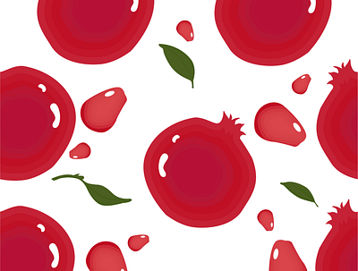 Pomegranate Pattern design fruit illustration illustrator pattern pattern design pomegranate red