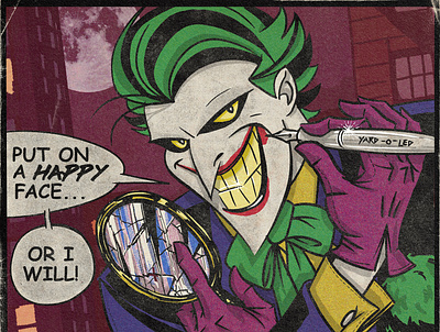 Put on a Happy face! - Joker batman comic comic art illustration joker smile