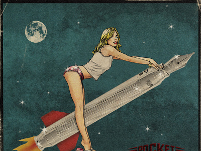 Pocket Rocket comic comic art illustration illustration art illustrator ink kylie retro rocket