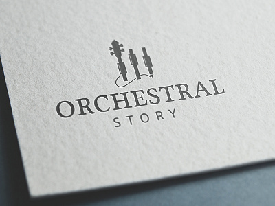 Orchestral Story - Logo cello clean creative engineer instrument mixer music note orchestra pencil sound story