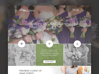 Purple Poppy Website clean florist flowers modern sharp web website wedding