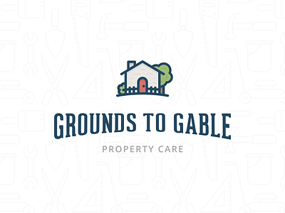 Grounds to Gable branding building gable grounds house identity line art logo property care
