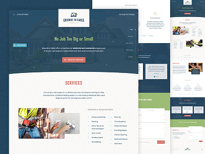 Grounds to Gable Website branding design one page property care ui ux website