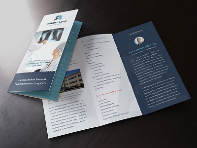 Ashburn Trifold Brochure ashburn branding brochure collateral design minimal print pulmonologist pulmonology trifold