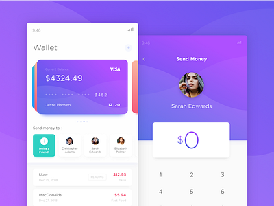 Wallet App UI app bank credit card design finance ios mobile money ui ux wallet